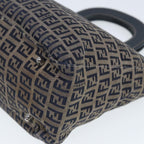 FENDI Zucchino Canvas Hand Bag Navy80244