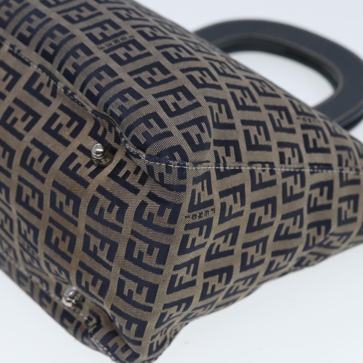 FENDI Zucchino Canvas Hand Bag Navy80244