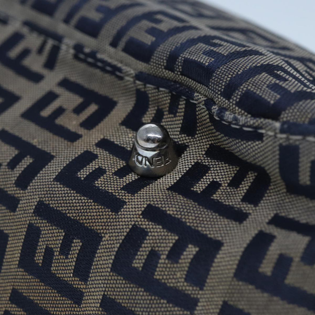 FENDI Zucchino Canvas Hand Bag Navy80244