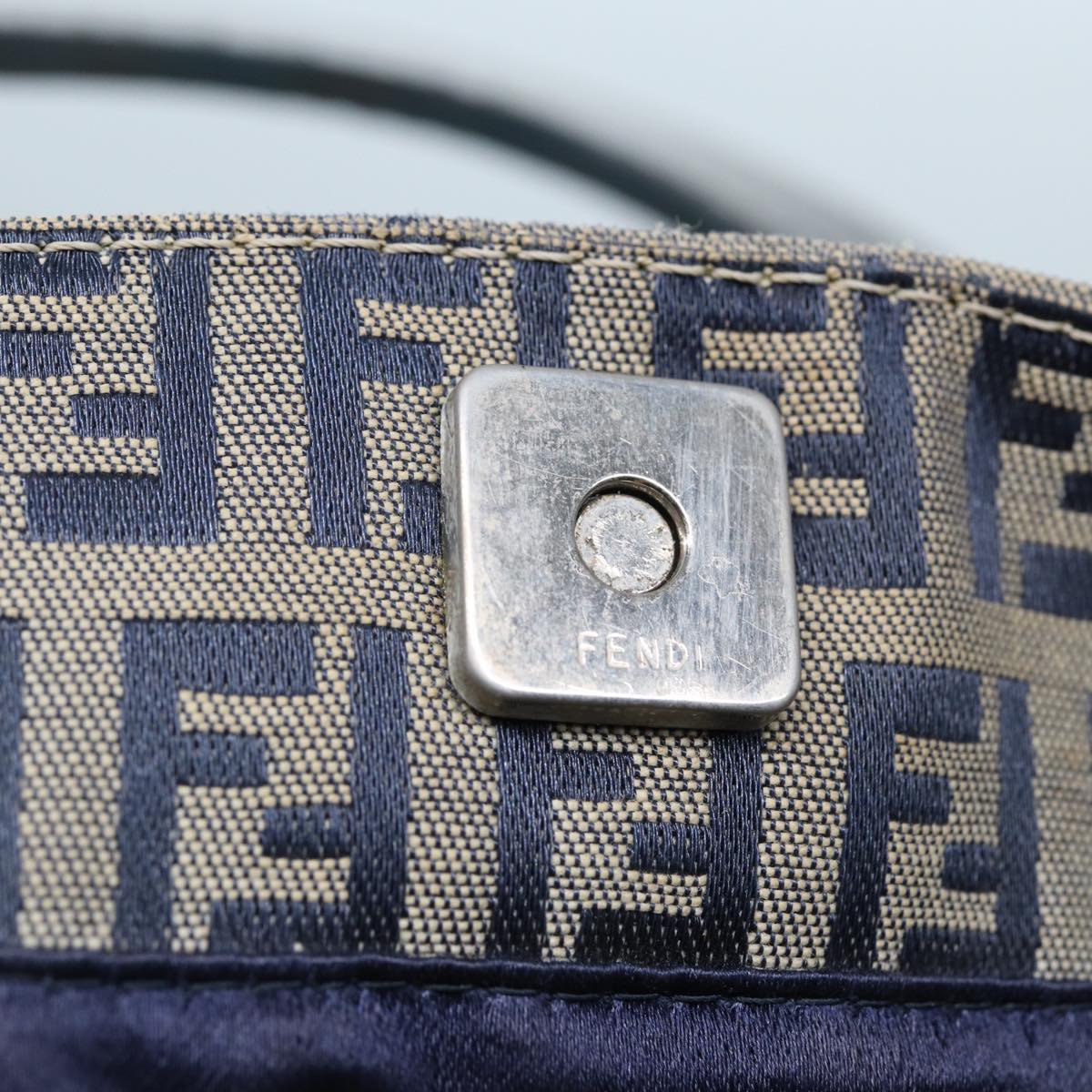 FENDI Zucchino Canvas Hand Bag Navy80244
