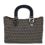 FENDI Zucchino Canvas Hand Bag Navy80244