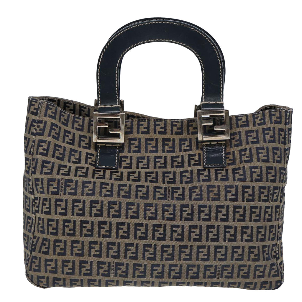 FENDI Zucchino Canvas Hand Bag Navy80244