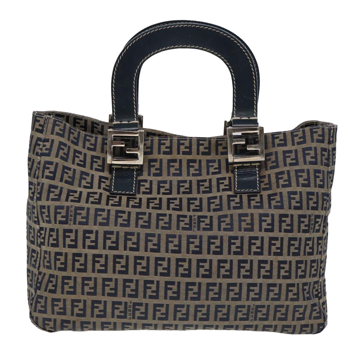 FENDI Zucchino Canvas Hand Bag Navy80244