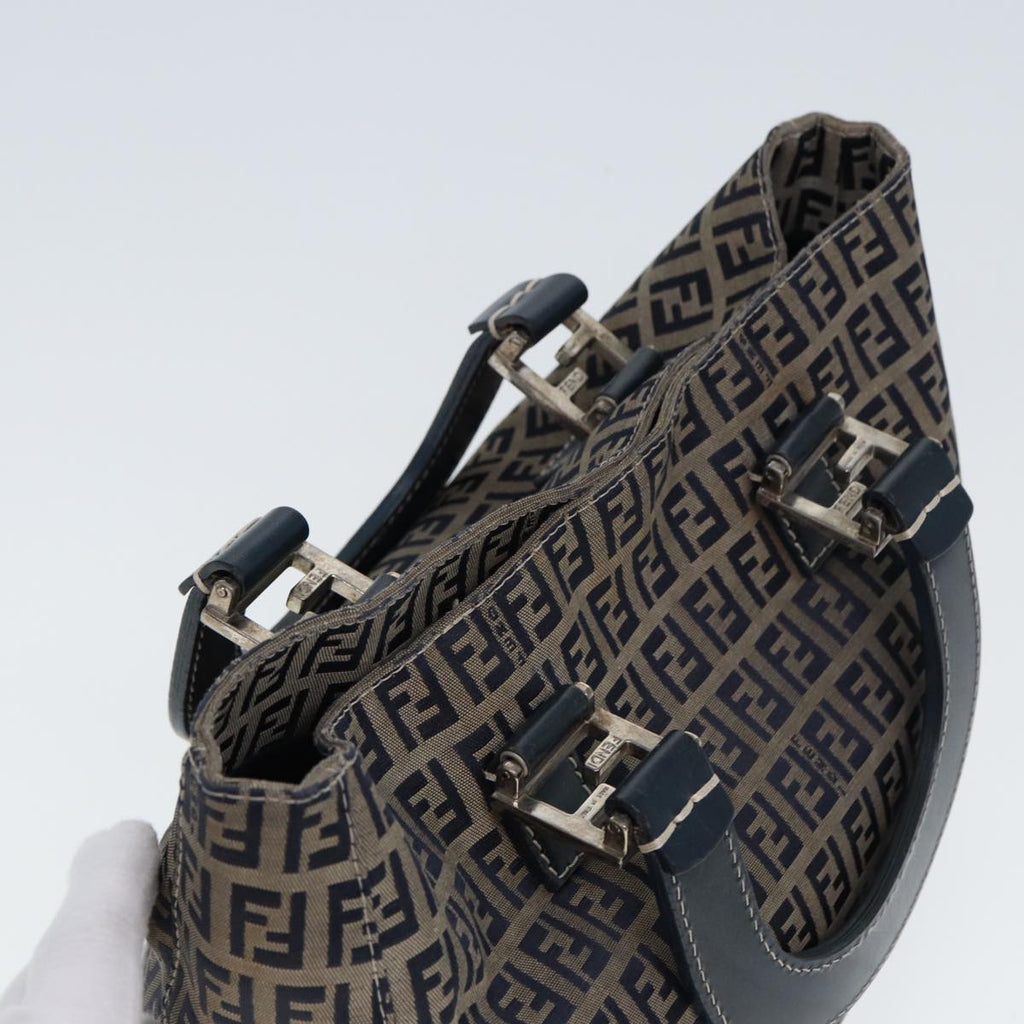 FENDI Zucchino Canvas Hand Bag Navy80244
