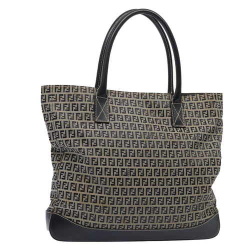 FENDI Zucchino Canvas Tote Bag Navy80245