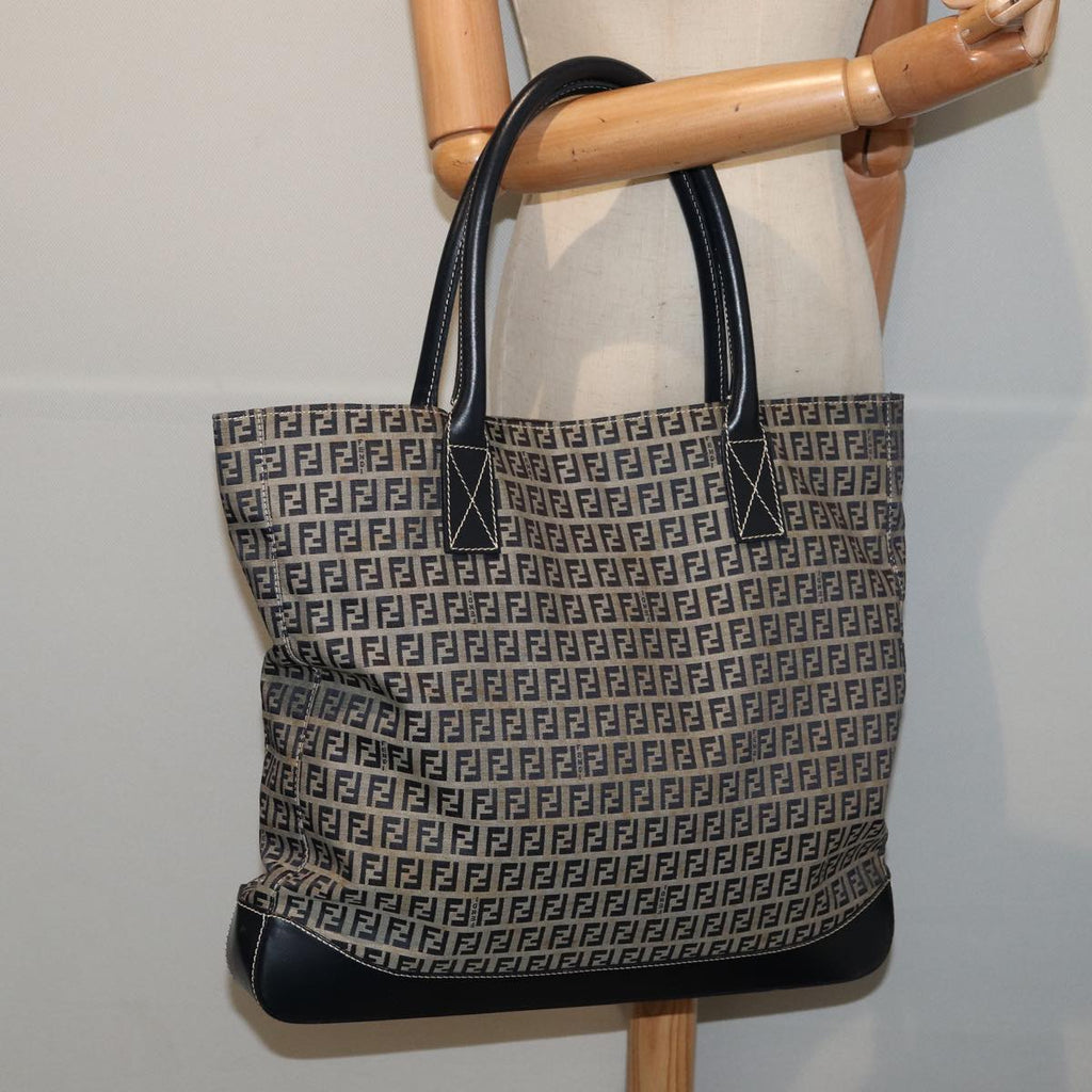 FENDI Zucchino Canvas Tote Bag Navy80245