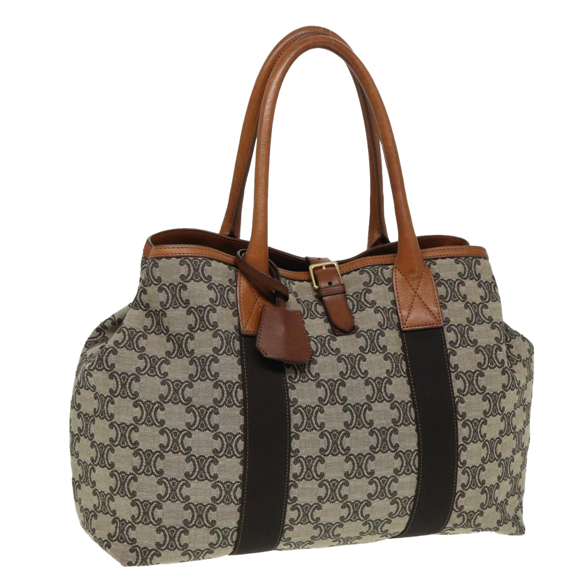 CELINE Macadam Canvas Tote Bag Beige  80261