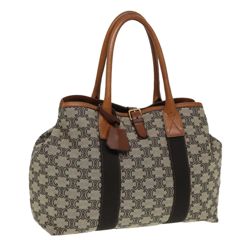 CELINE Macadam Canvas Tote Bag Beige  80261