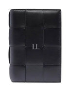 Bottega Veneta Leather Small Business Card Wallet Black