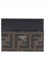 Fendi FF Logo Card Wallet Brown