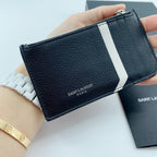 Saint Laurent black leather card holder