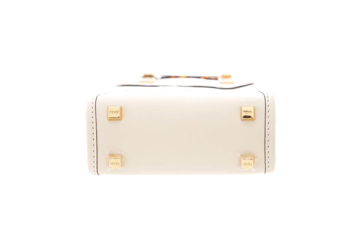 Fendi White Mini Sunshine Shopper Cross-Body