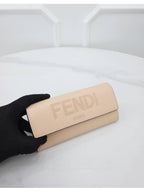Fendi Logo pink Roman long wallet