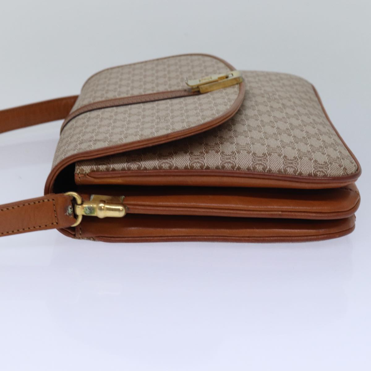 CELINE Macadam Canvas Shoulder Bag Beige  80570