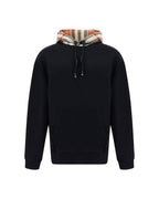 Burberry  Men's CheckPanel Hooded Sweatshirt Black