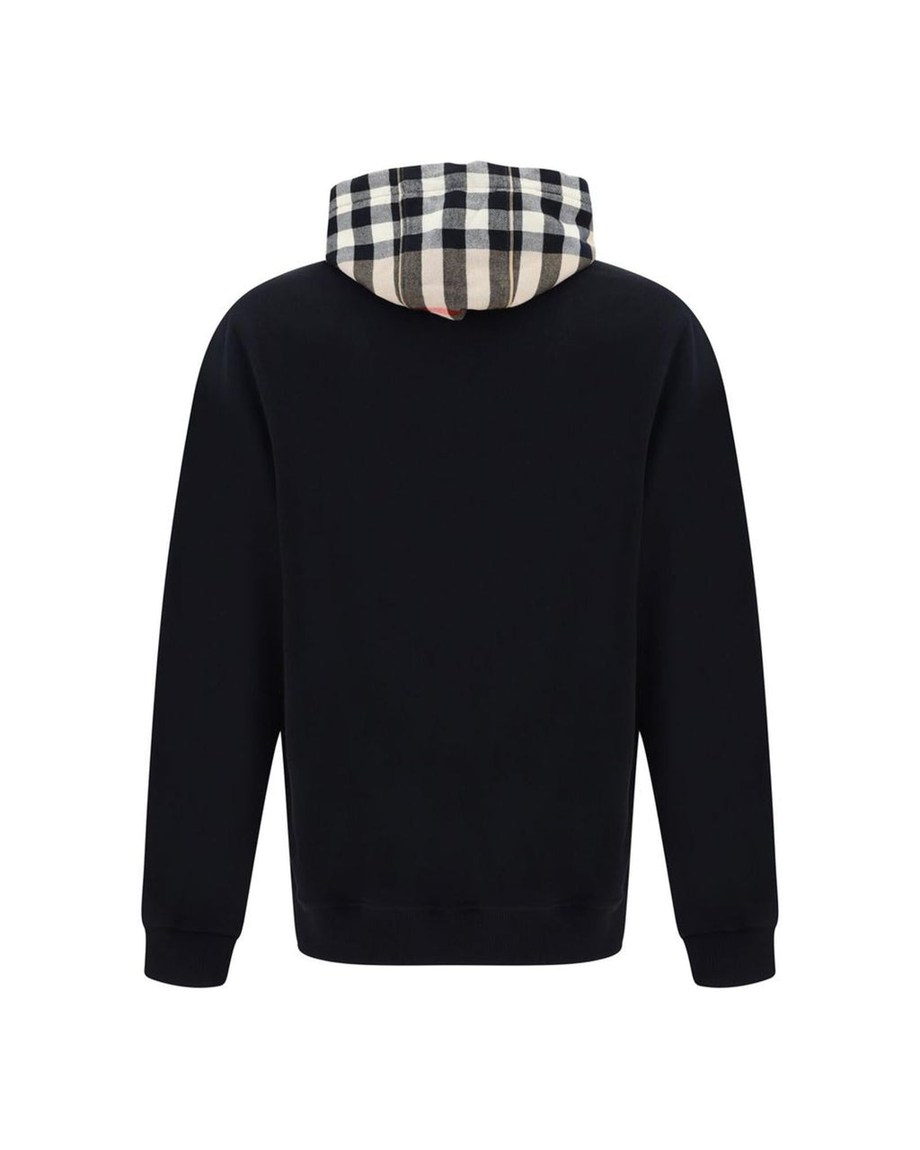 Burberry  Men's CheckPanel Hooded Sweatshirt Black