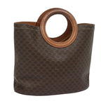 CELINE Macadam Canvas Hand Bag PVC Leather Brown  80613