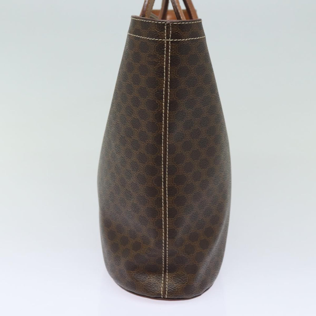 CELINE Macadam Canvas Hand Bag PVC Leather Brown  80613