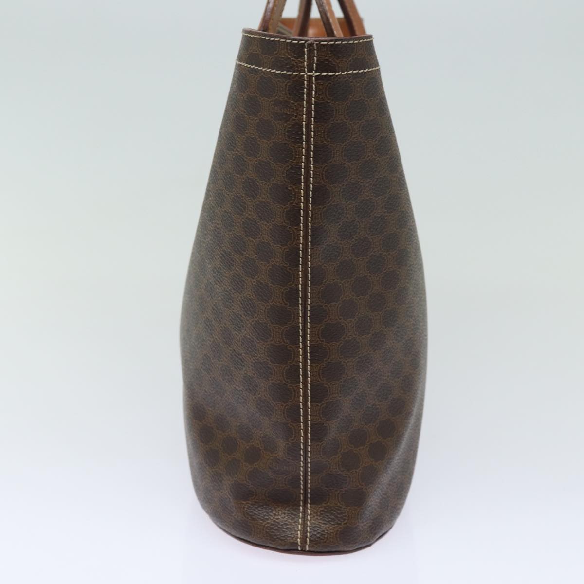 CELINE Macadam Canvas Hand Bag PVC Leather Brown  80613