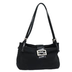 FENDI Mamma Baguette Shoulder Bag Nylon Black80619
