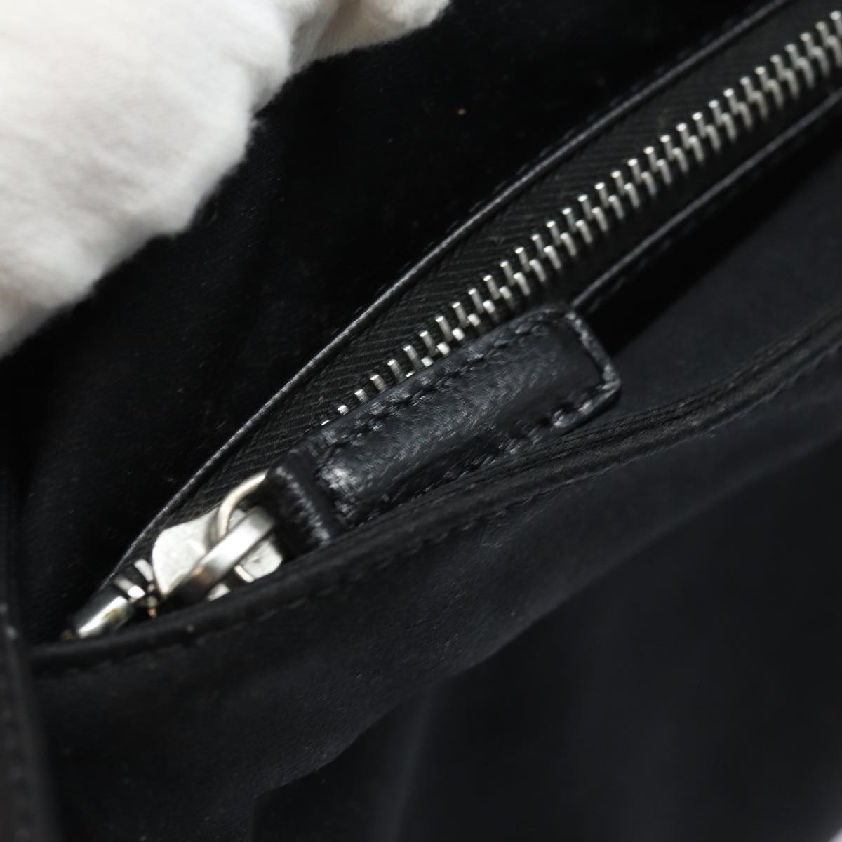 FENDI Mamma Baguette Shoulder Bag Nylon Black80619