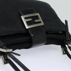 FENDI Mamma Baguette Shoulder Bag Nylon Black80619