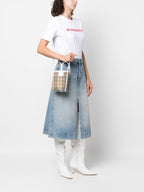 BURBERRY Mini Embroidered Canvas Handbag