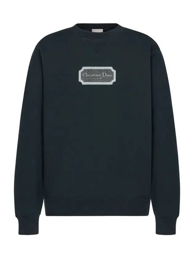 Contrast Couture Embroidery Sweatshirt Green Dior