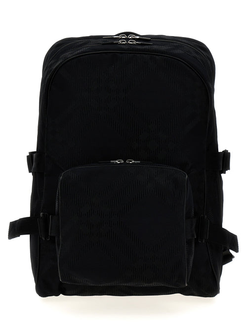 Burberry Men Check Jacquard Backpack