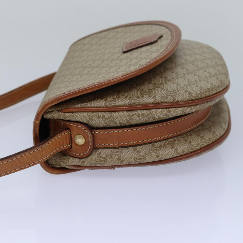 CELINE Macadam Canvas Shoulder Bag Beige  80815