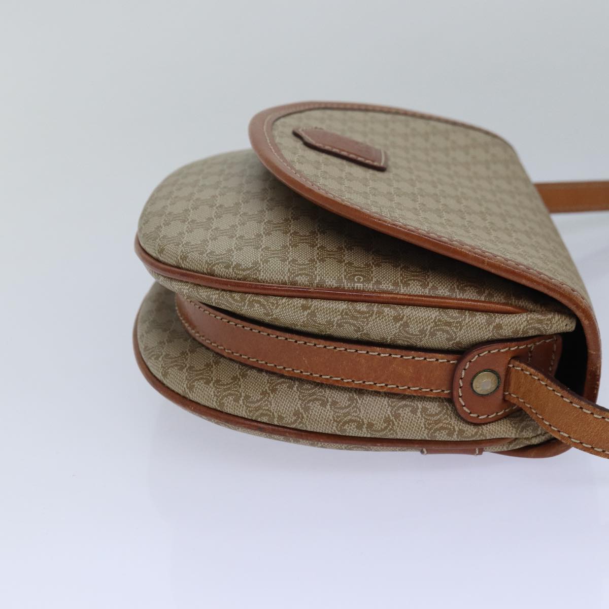 CELINE Macadam Canvas Shoulder Bag Beige  80815