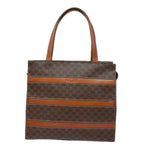 CELINE Macadam Canvas Hand Bag PVC Leather Brown Auth 80816