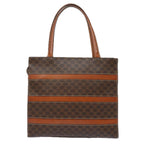 CELINE Macadam Canvas Hand Bag PVC Leather Brown Auth 80816