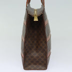 CELINE Macadam Canvas Hand Bag PVC Leather Brown Auth 80816