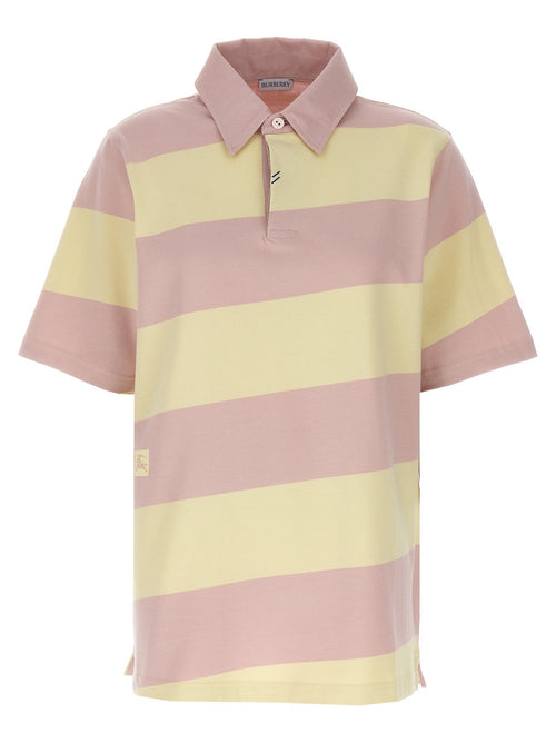 Burberry Women Logo Striped Polo Shirt