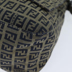 FENDI Zucchino Canvas Mamma Baguette Shoulder Bag Navy80863