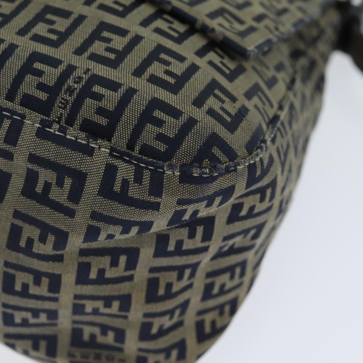 FENDI Zucchino Canvas Mamma Baguette Shoulder Bag Navy80863