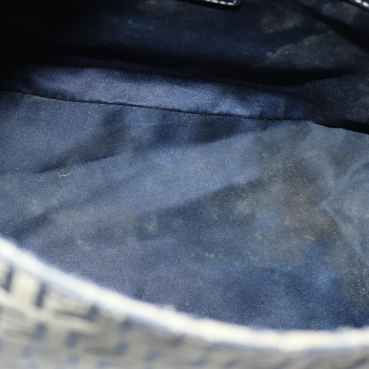 FENDI Zucchino Canvas Mamma Baguette Shoulder Bag Navy80863