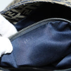 FENDI Zucchino Canvas Mamma Baguette Shoulder Bag Navy80863