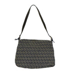 FENDI Zucchino Canvas Mamma Baguette Shoulder Bag Navy80863