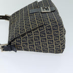 FENDI Zucchino Canvas Mamma Baguette Shoulder Bag Navy80863