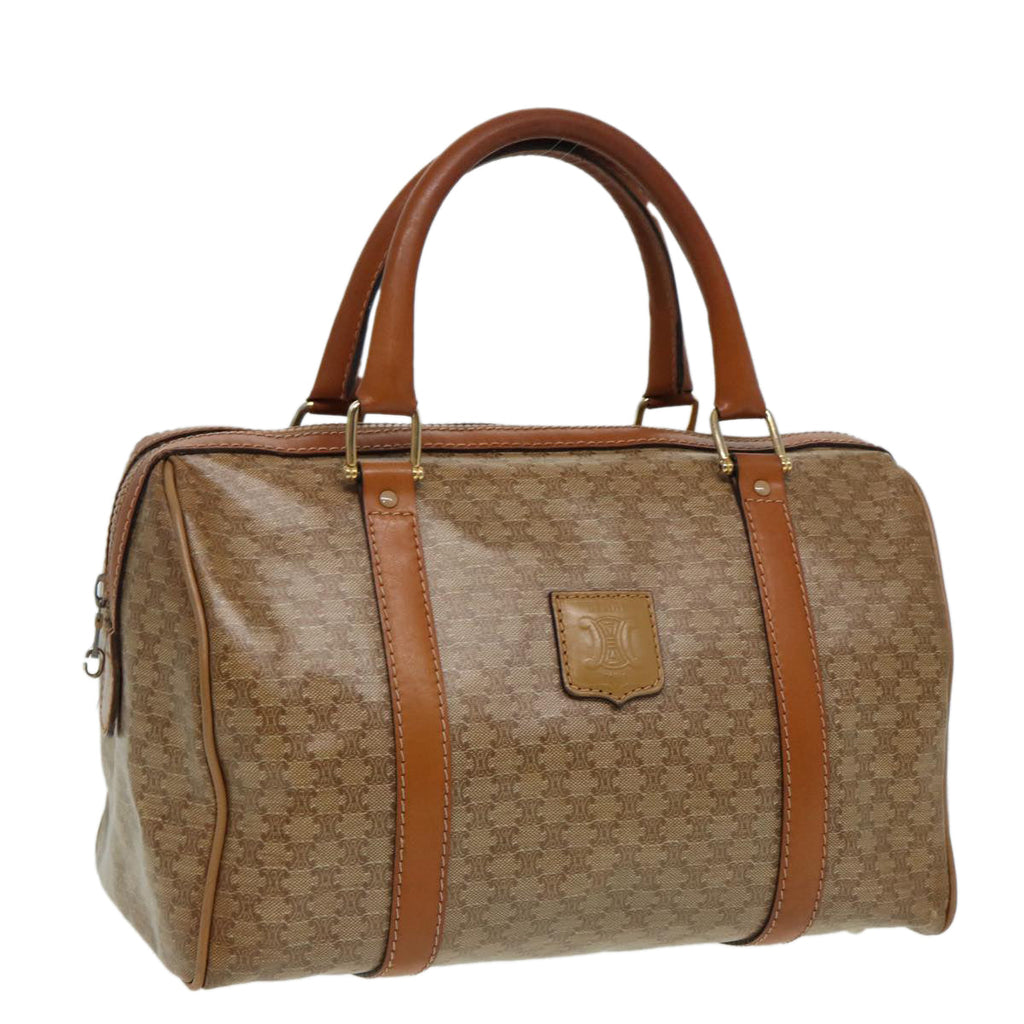 CELINE Macadam Canvas Mini Boston Bag Beige  80875