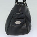 CELINE Hand Bag Leather Black  80876