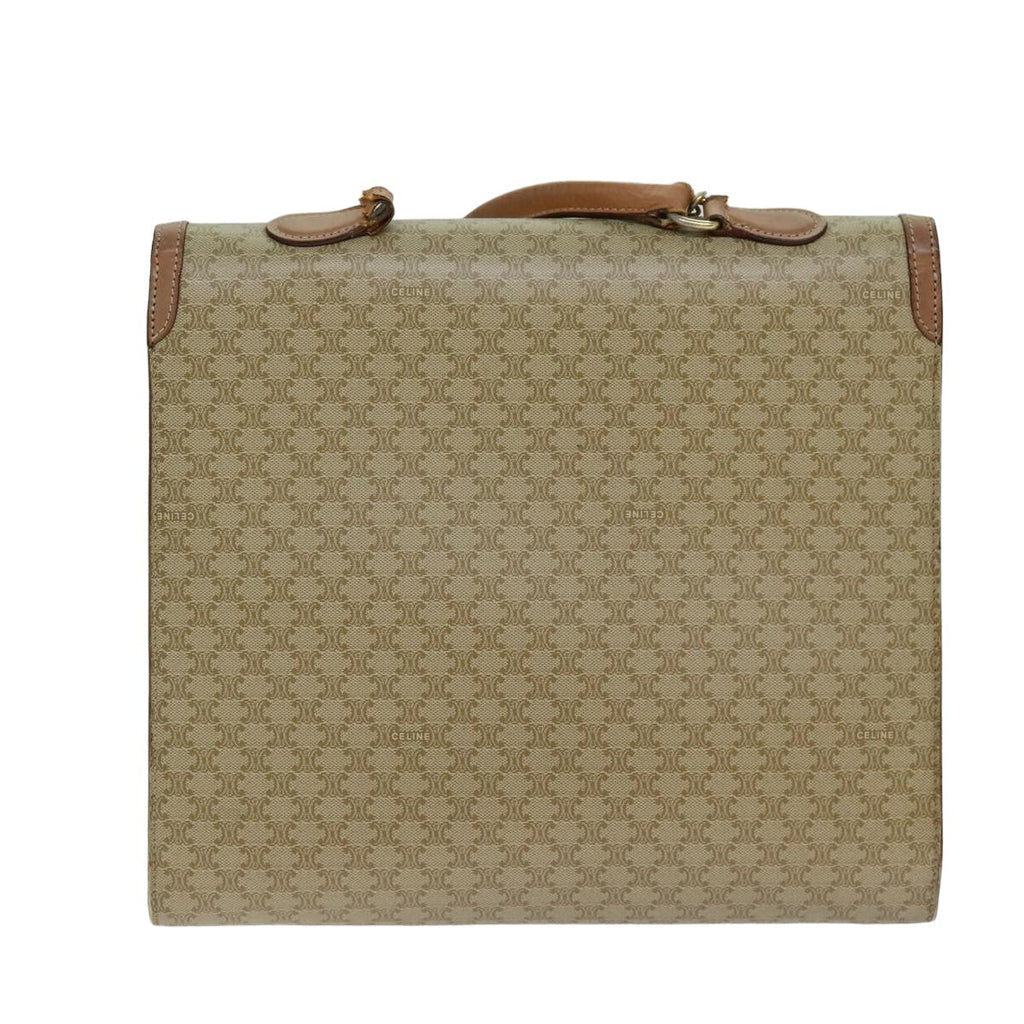 CELINE Macadam Canvas Hand Bag Beige  80878