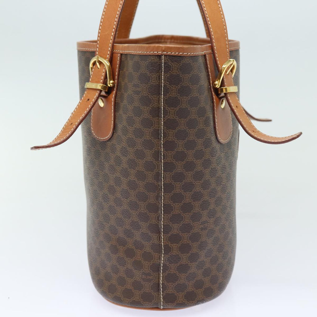 CELINE Macadam Canvas Hand Bag PVC Leather Brown  80879
