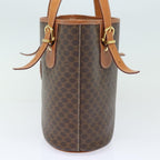 CELINE Macadam Canvas Hand Bag PVC Leather Brown  80879