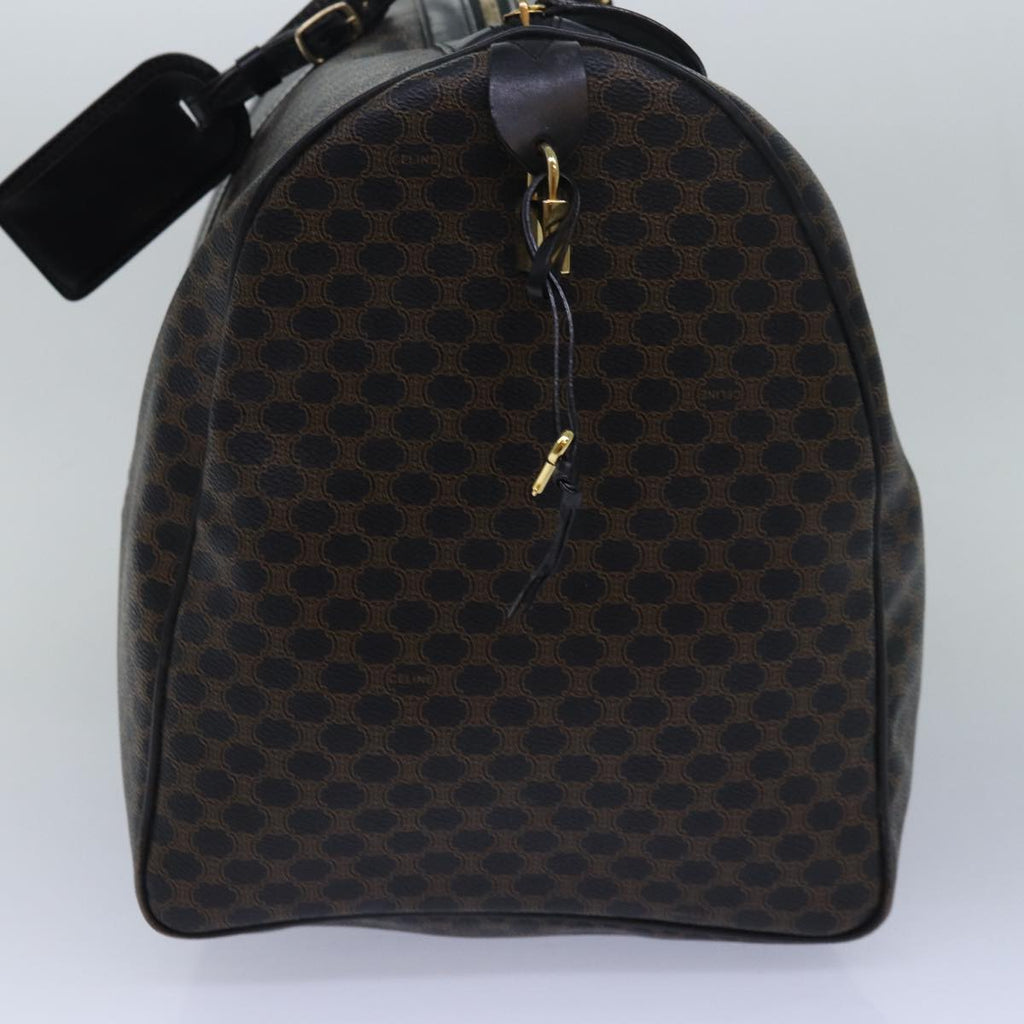 CELINE Macadam Canvas Boston Bag PVC Leather Black  80880