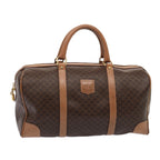 CELINE Macadam Canvas Boston Bag PVC Leather Brown  80881