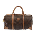 CELINE Macadam Canvas Boston Bag PVC Leather Brown  80881
