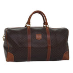 CELINE Macadam Canvas Boston Bag PVC Leather Brown  80882